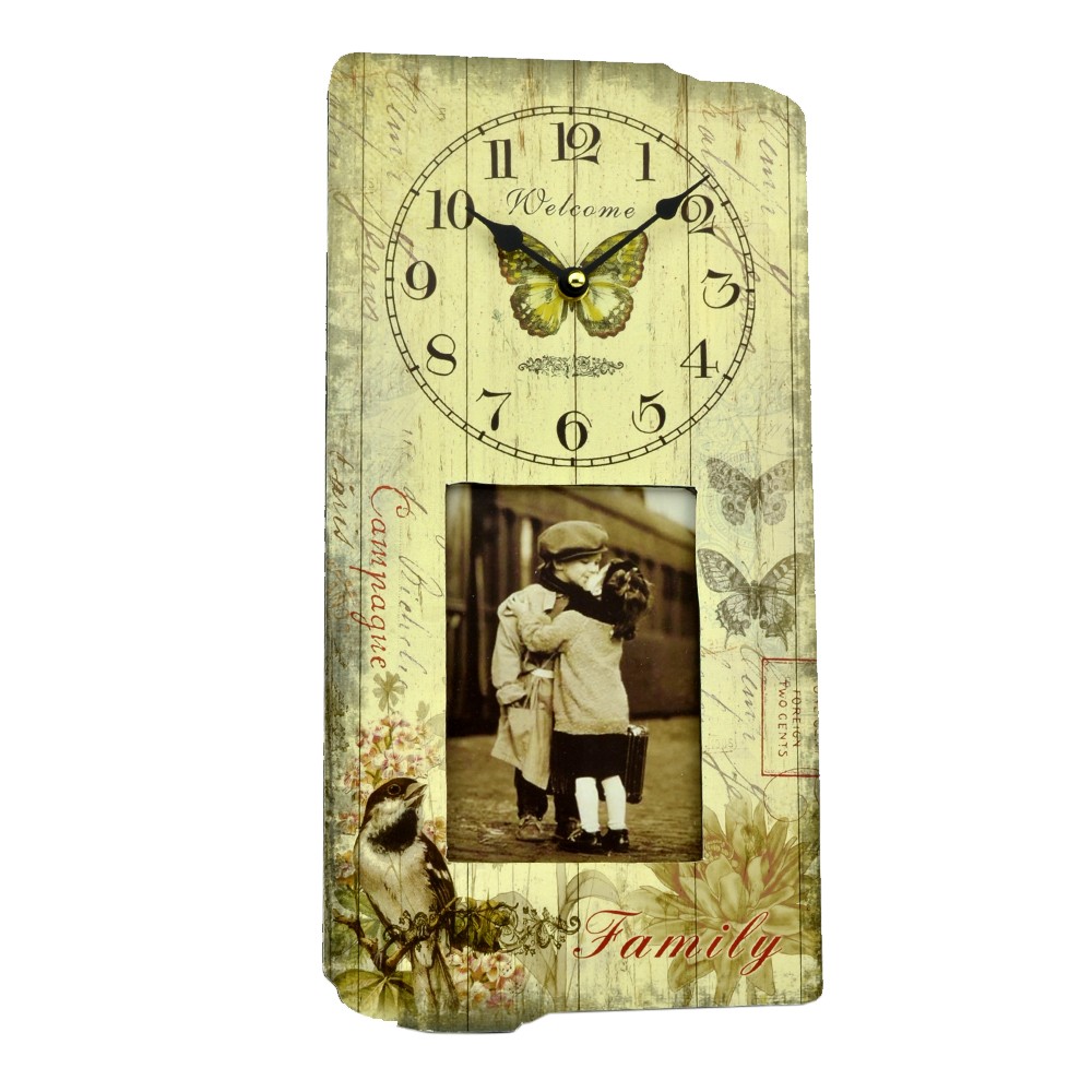 Rama foto Welcome cu ceas decorativ, 10x15 - imagine 4